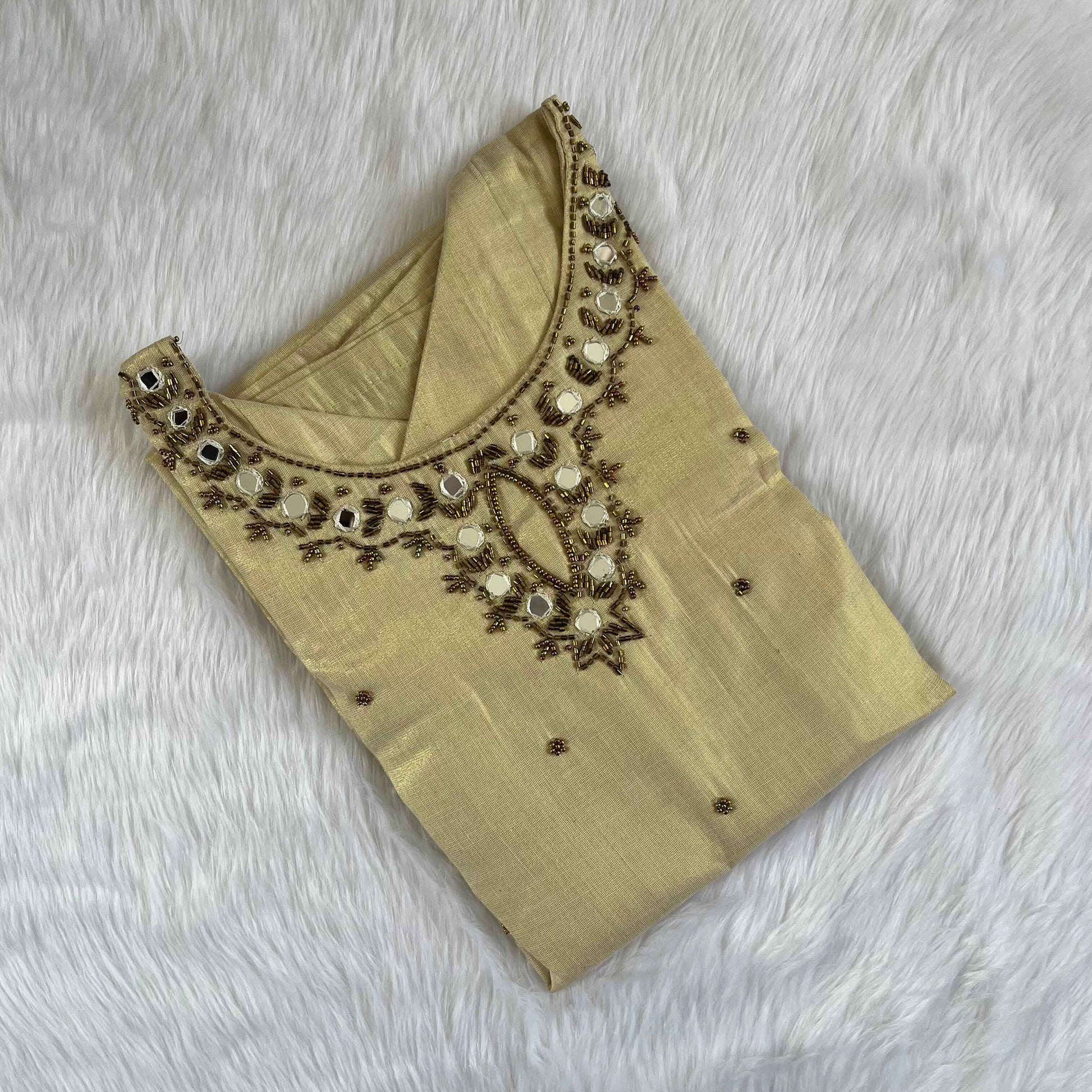 Women's Stylish Kerala Traditional Handwork Kurti with Mirror